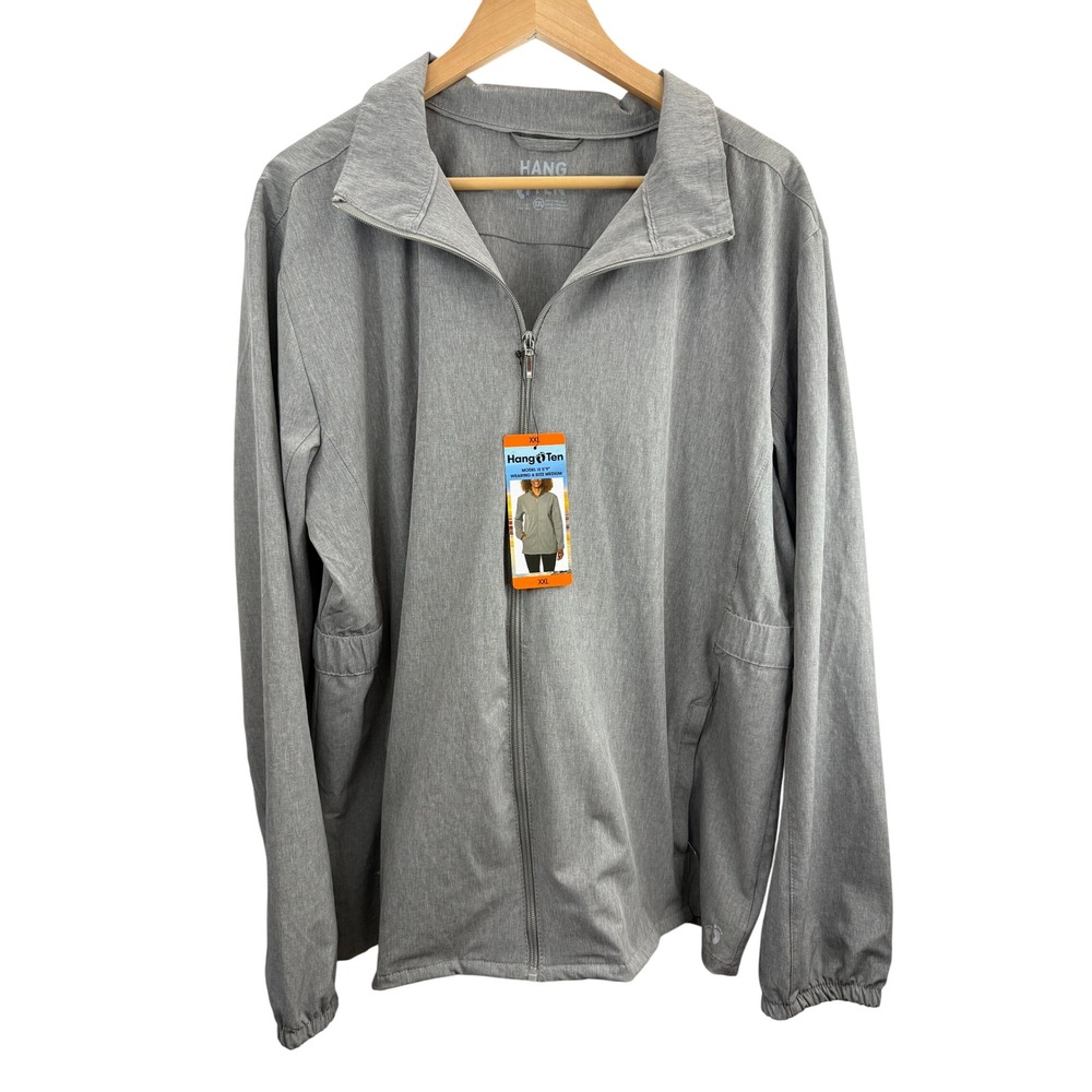 NWT‎ Hang Ten XXL Womens Full Zip Jacket Collared Long Sleeve Gray